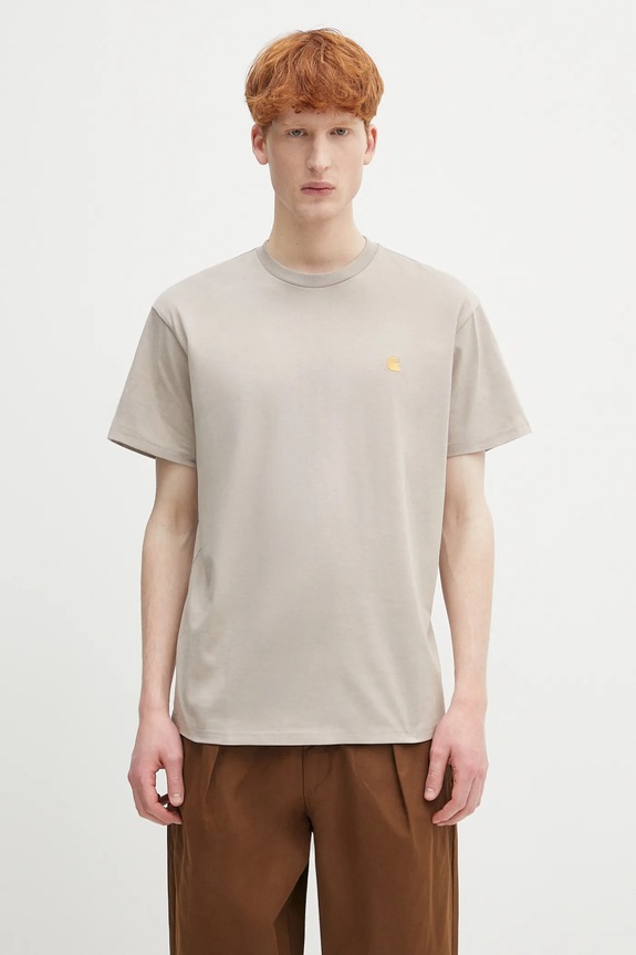Памучна тениска Carhartt WIP S/S Chase T-Shirt стандартна бежов I026391.2Q6XX