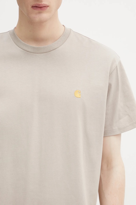 Памучна тениска Carhartt WIP S/S Chase T-Shirt бежов I026391.2Q6XX
