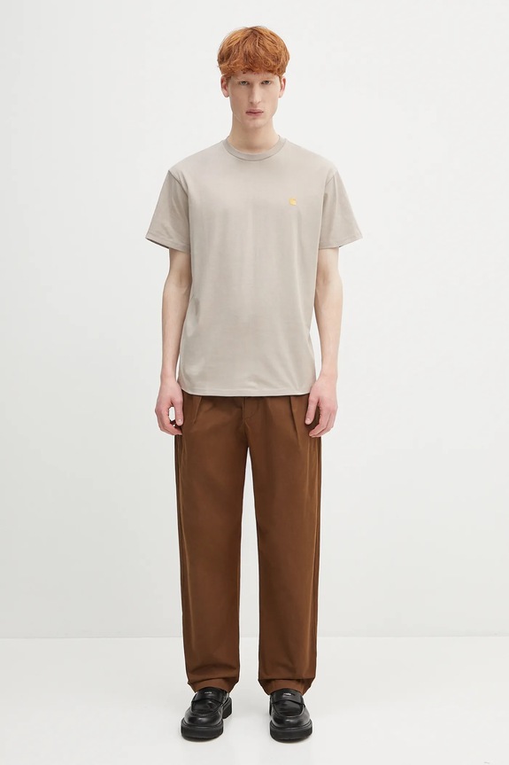 Памучна тениска Carhartt WIP S/S Chase T-Shirt I026391.2Q6XX бежов