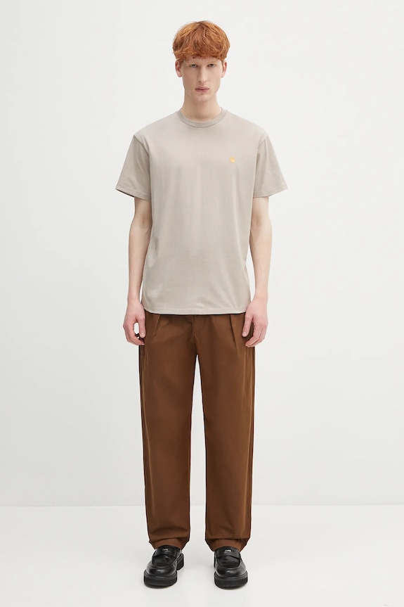 Памучна тениска Carhartt WIP S/S Chase T-Shirt I026391.2Q6XX бежов