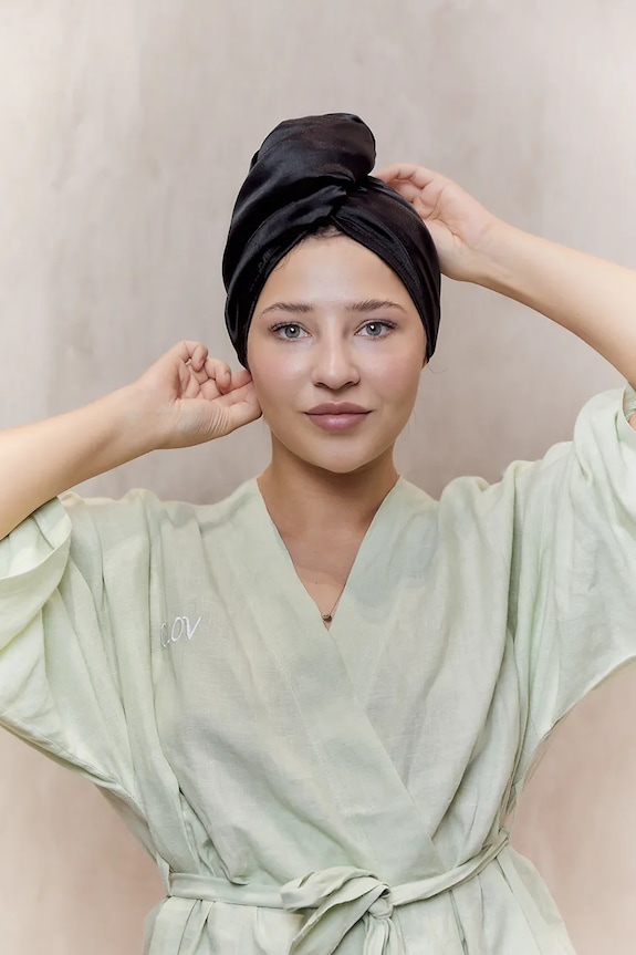 Home SPA GLOV turban de păr cu două fețe Double-Sided Premium Hair Wrap 5907440743472 negru
