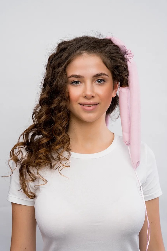 Glov wałek do włosów z materiału tekstylnego 5907440747265 różowy