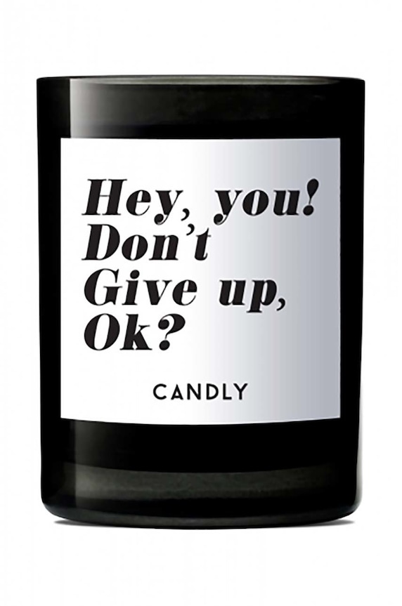 Candly Lumanare parfumata de soia Hey, you? Don't give up, ok? 250 g negru No4HYD