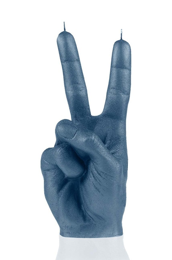 Candellana dekor gyertya Hand Peace sötétkék 5902815463672