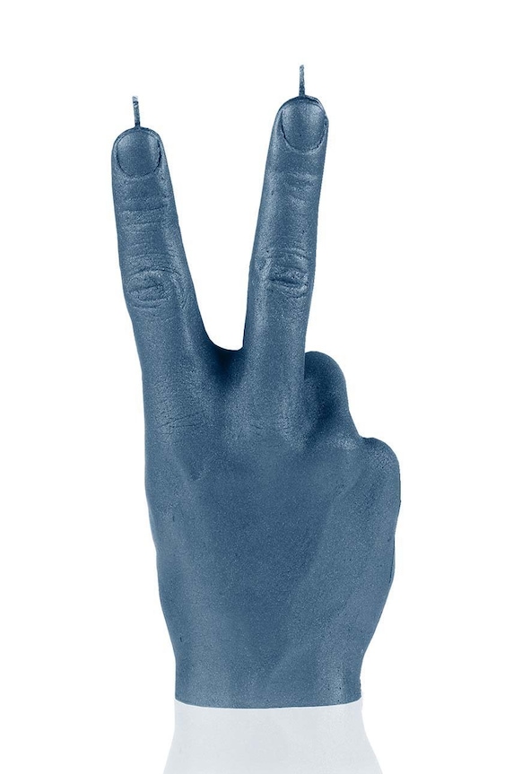 Candellana dekor gyertya Hand Peace 5902815463672 sötétkék AA00