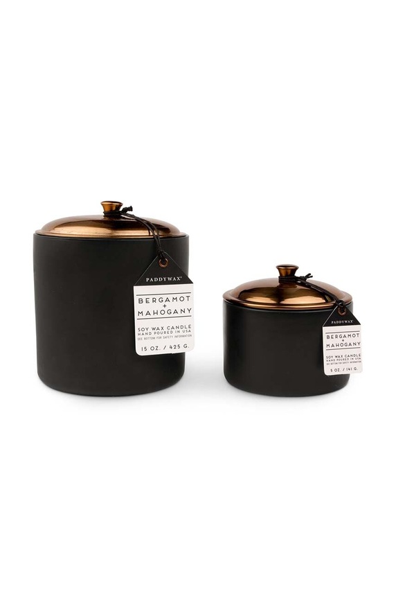 Paddywax świeca zapachowa sojowa Bergamot & Mahogony 425 g HY1503EU czarny AA00