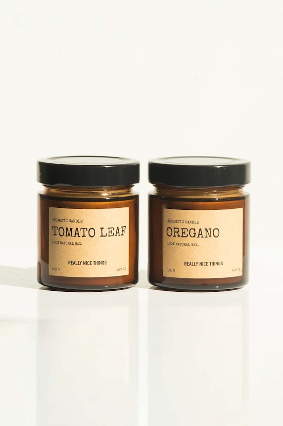 Really Nice Things set de lumânări parfumate Tomato Leaf & Oregano 2 x 100 g 2-pack multicolor 1939413