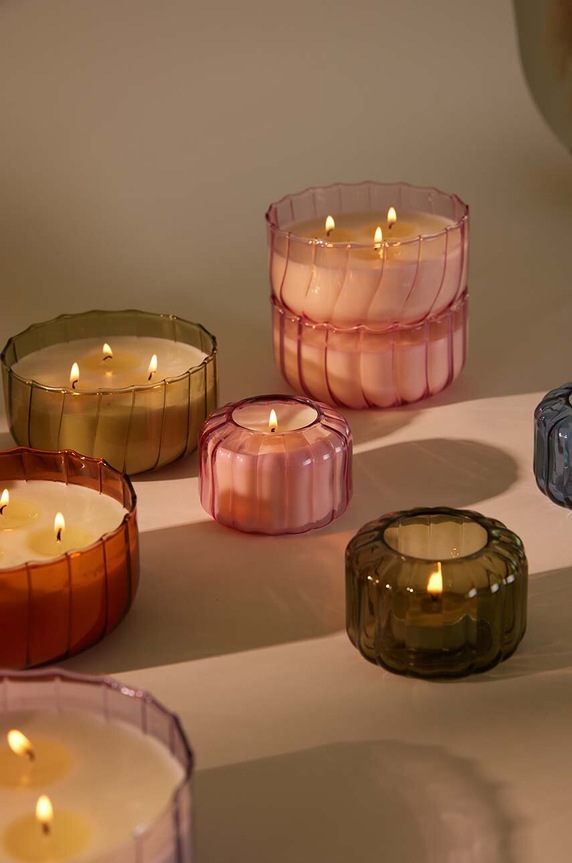 Home SPA Αρωματικό κερί σόγιας Paddywax Ripple Desert Peach 128 g RPL0502EU ροζ