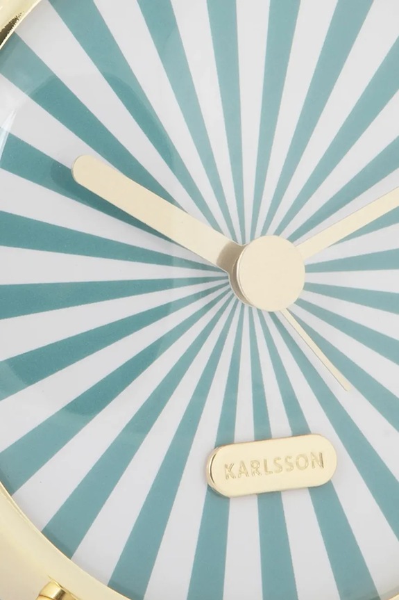 Salon i sypialnia Karlsson budzik Candy Swirl KA6008BL turkusowy