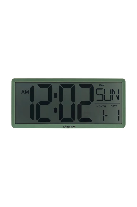 Stenska ura Retro LCD zelena KA6020GR