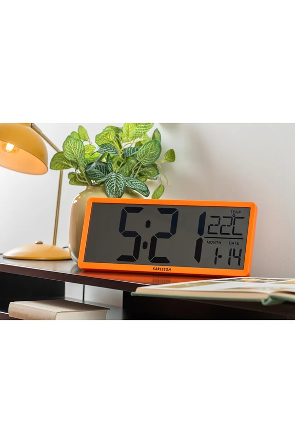 Dnevna soba in spalnica Stenska ura Retro LCD KA6020OR oranžna