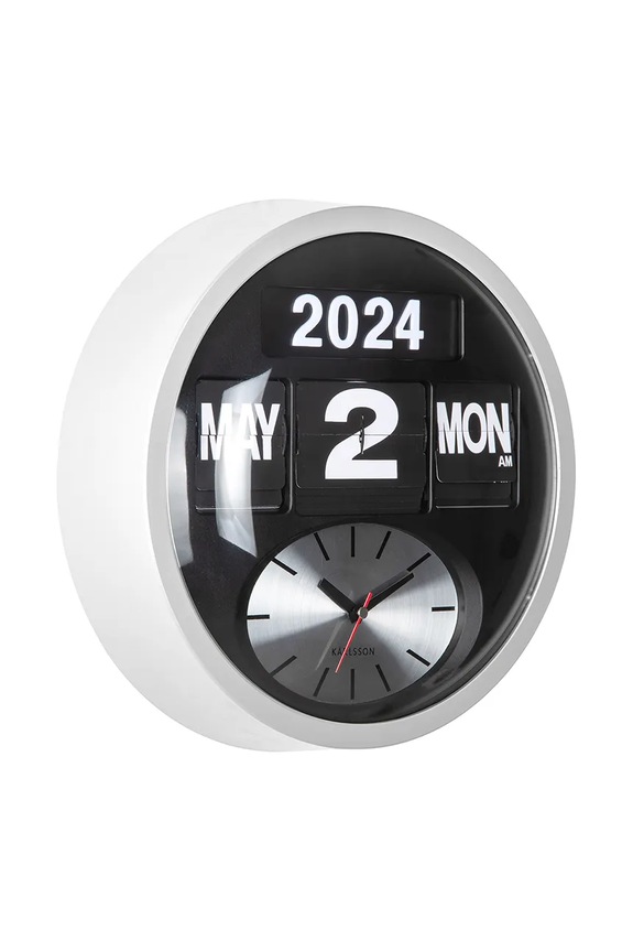 Nástenné hodiny Karlsson Round Flip KA6030WH biela AA00