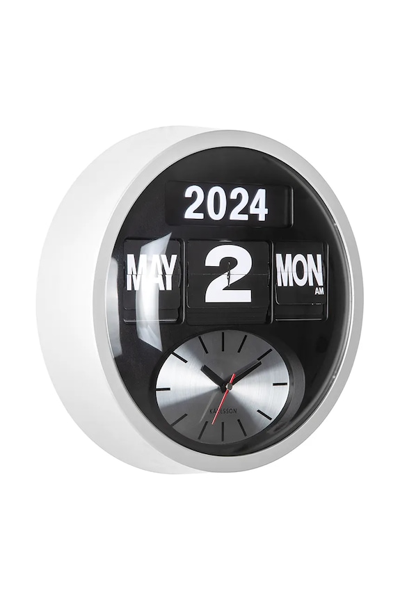 Nástenné hodiny Karlsson Round Flip KA6030WH biela AA00