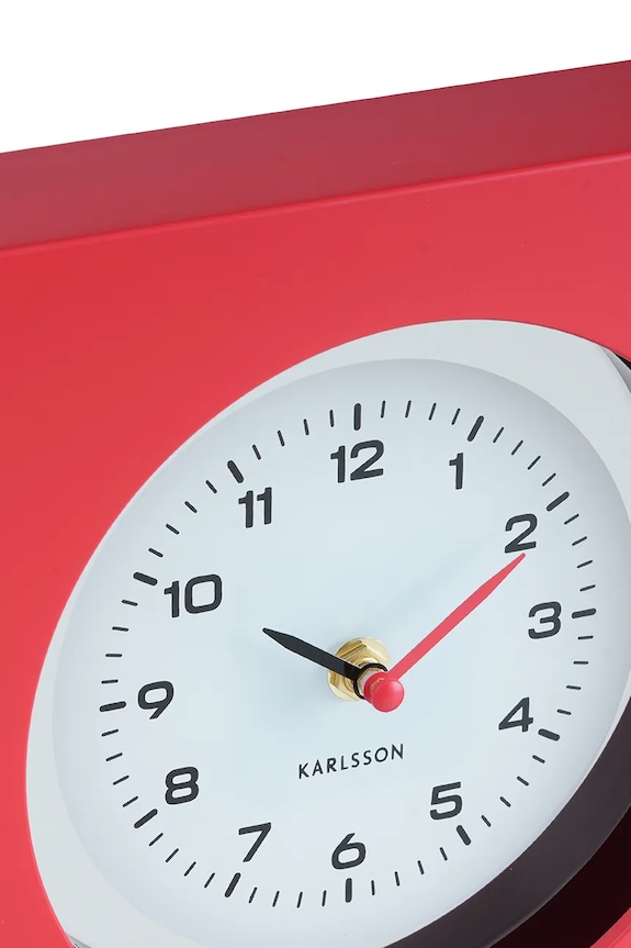 Dnevni boravak i spavaća soba Zidni sat Karlsson New Vintage KA6050RD crvena