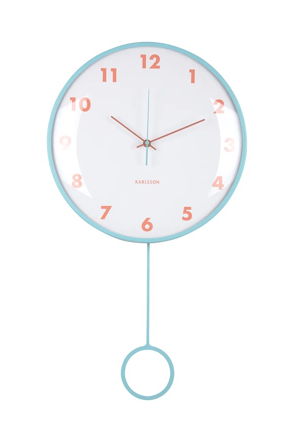 Ρολόι τοίχου Karlsson Cheeky Dome Pendulum μπλε KA6058LB