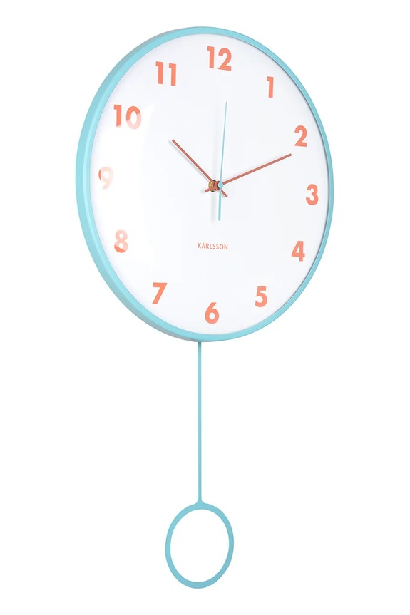 Ρολόι τοίχου Karlsson Cheeky Dome Pendulum KA6058LB μπλε AA00