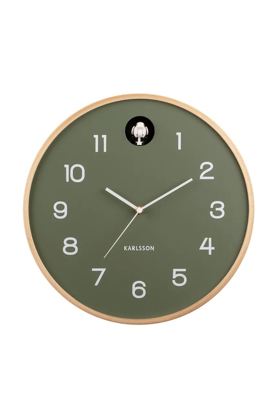 Kukučkové hodiny Karlsson Natural Cuckoo 31,5 cm zelená KA5886GR