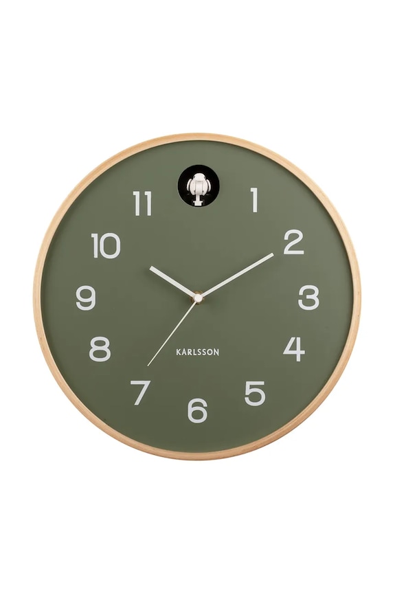 Kukučkové hodiny Karlsson Natural Cuckoo 31,5 cm zelená KA5886GR