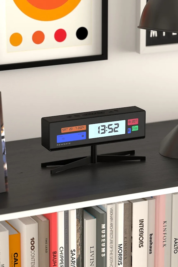 Obývací pokoj a ložnice Budík Newgate Supergenius LCD 21,8 cm KB1013LCD.SUPER1 černá
