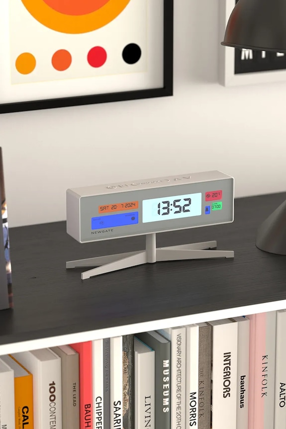 Obývací pokoj a ložnice Budík Newgate Supergenius 21,8 cm KB1012LCD.SUPER2 bílá