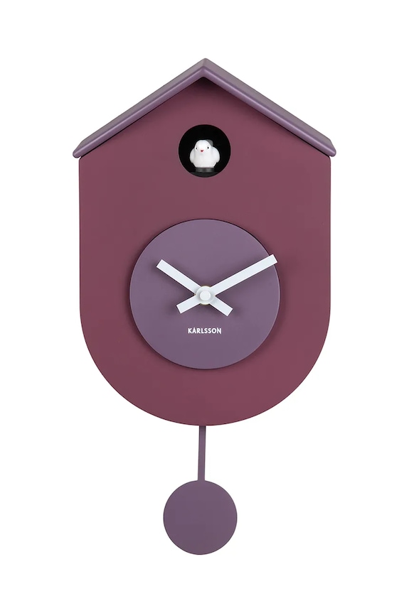 Ρολόι εκκρεμές Karlsson Grato Cuckoo 33 cm μωβ KA6026PU