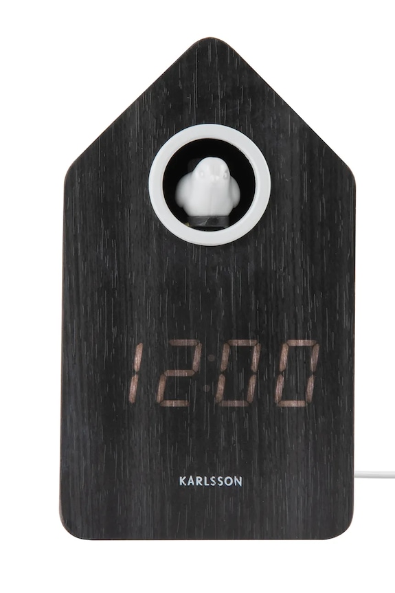 Karlsson budzik Cuckoo LED 16 cm czarny KA6061BK