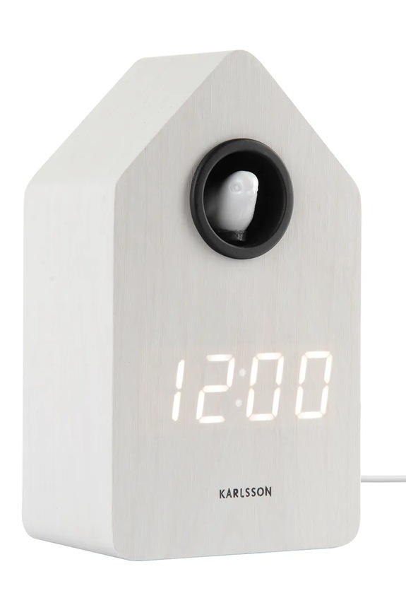 Будильник led Karlsson Cuckoo LED 16 cm KA6061WH білий AA00