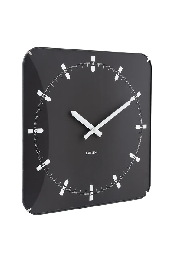 Ρολόι τοίχου Karlsson Sucinto Dome Square 35 x 35 x 4,5 cm KA6085BK μαύρο AA00