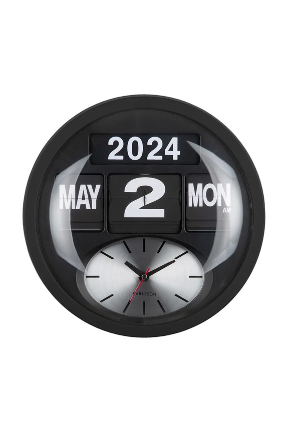 Karlsson orologio da parete Round Flip 32,5 cm nero KA6030BK