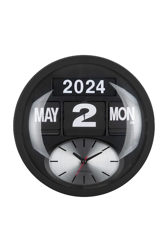 Karlsson orologio da parete Round Flip 32,5 cm nero KA6030BK