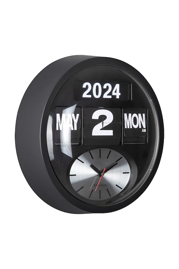 Karlsson orologio da parete Round Flip 32,5 cm KA6030BK nero AA00