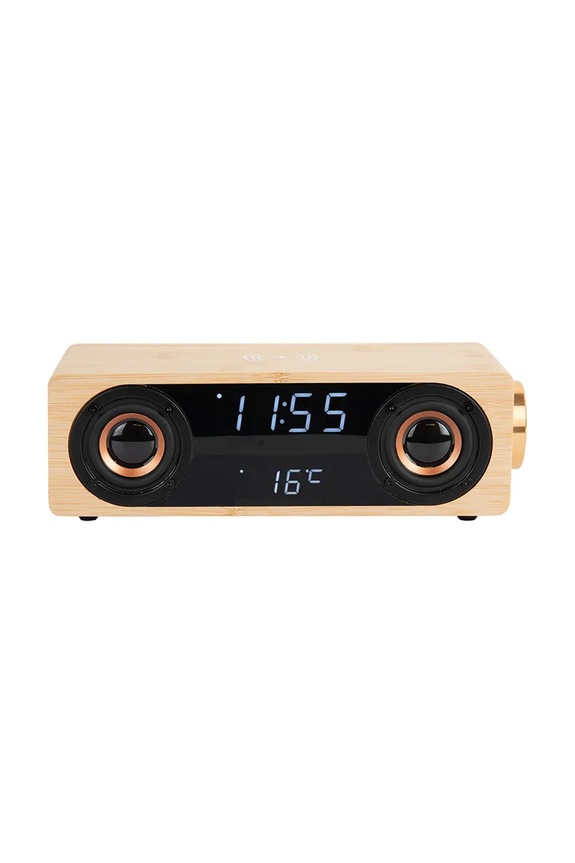 Budík s bezdrôtovou nabíjačkou a reproduktorom Karlsson Bluetooth Classic BT speaker Radio béžová KA6059WD