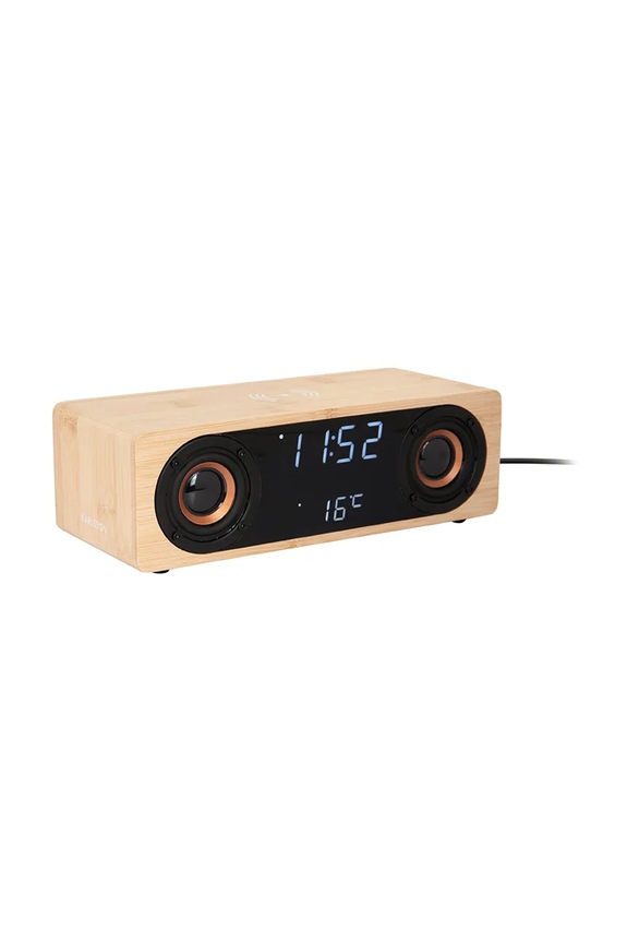 Obývacia izba a spálňa Budík s bezdrôtovou nabíjačkou a reproduktorom Karlsson Bluetooth Classic BT speaker Radio KA6059WD béžová