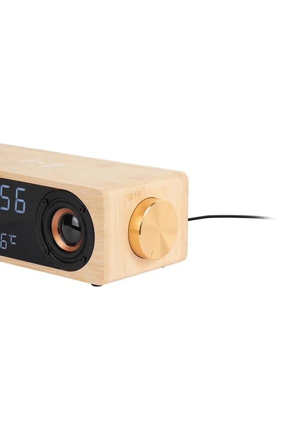 Budík s bezdrôtovou nabíjačkou a reproduktorom Karlsson Bluetooth Classic BT speaker Radio béžová KA6059WD