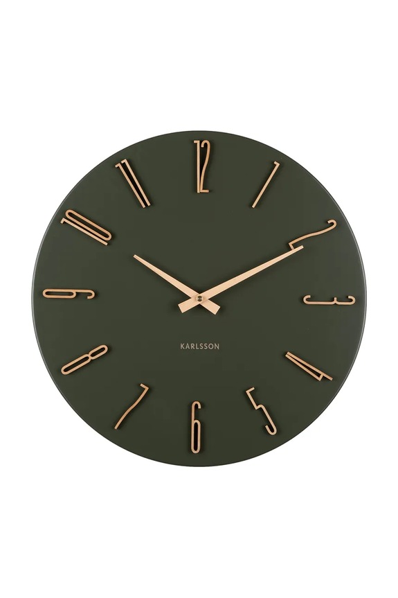 Nástenné hodiny Karlsson Esmerado 40 cm zelená KA6072GR
