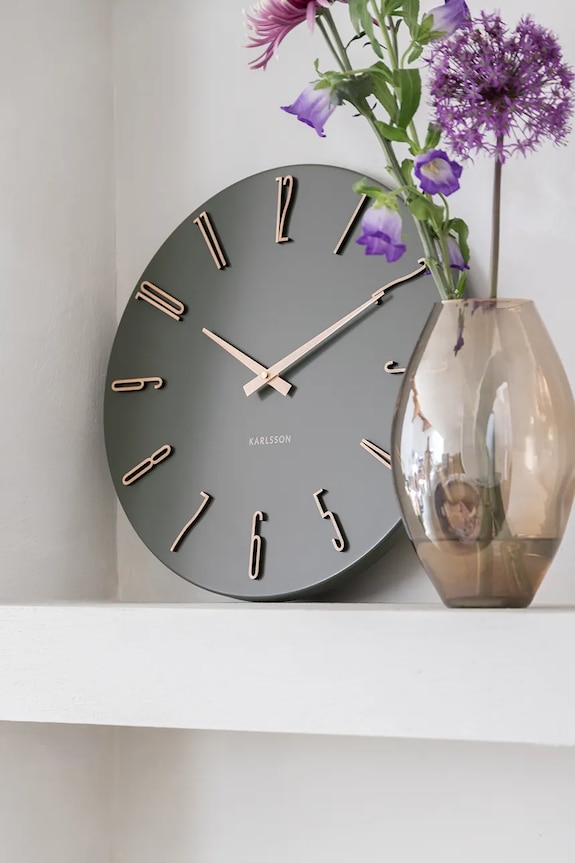 Nástenné hodiny Karlsson Esmerado 40 cm zelená KA6072GR