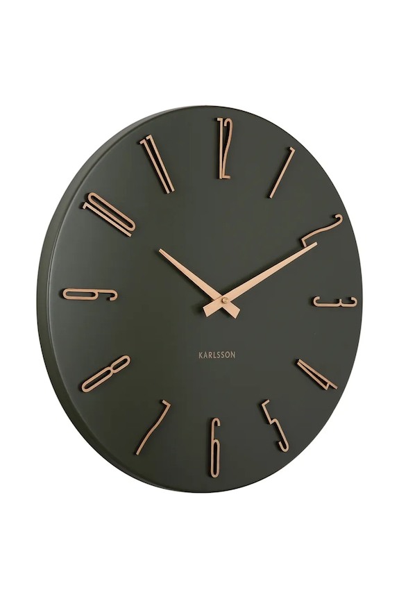 Nástenné hodiny Karlsson Esmerado 40 cm KA6072GR zelená AA00