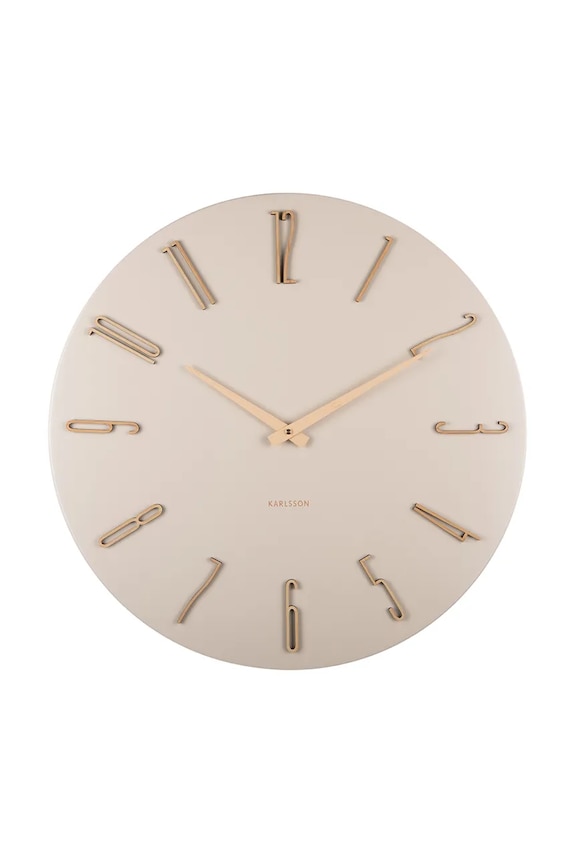 Nástenné hodiny Karlsson Esmerado 60 cm béžová KA6073WH