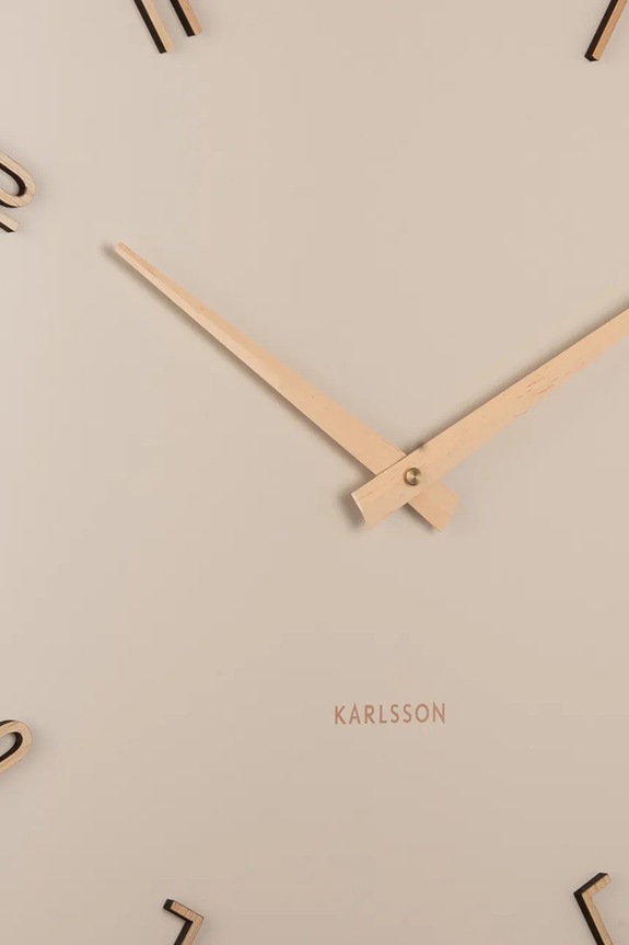 Obývacia izba a spálňa Nástenné hodiny Karlsson Esmerado 60 cm KA6073WH béžová