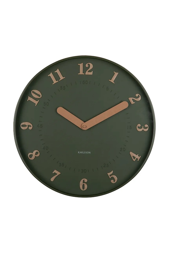 Nástenné hodiny Karlsson Amena 40 cm zelená KA6083GR