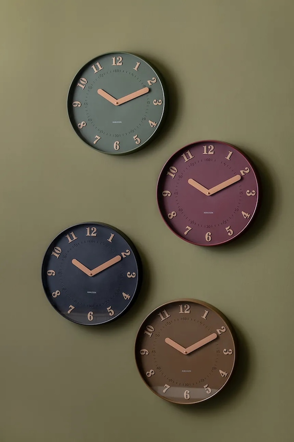 Nástenné hodiny Karlsson Amena 40 cm zelená KA6083GR