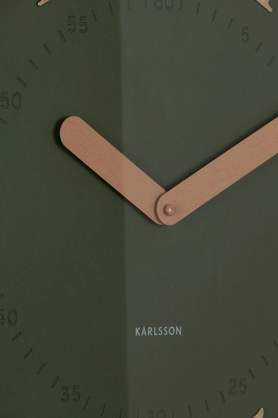 Obývacia izba a spálňa Nástenné hodiny Karlsson Amena 40 cm KA6083GR zelená
