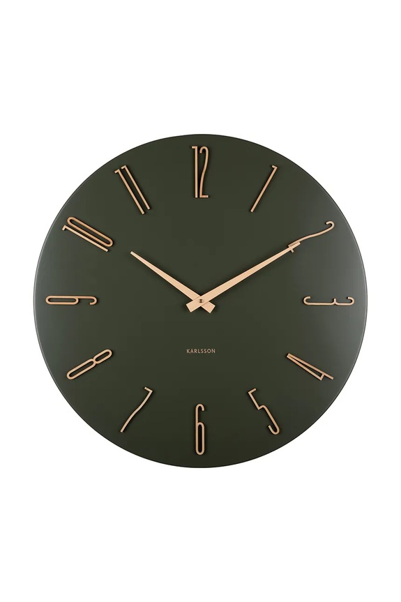 Nástenné hodiny Karlsson Esmerado 40 cm zelená KA6073GR