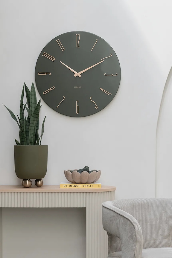Nástenné hodiny Karlsson Esmerado 40 cm zelená KA6073GR
