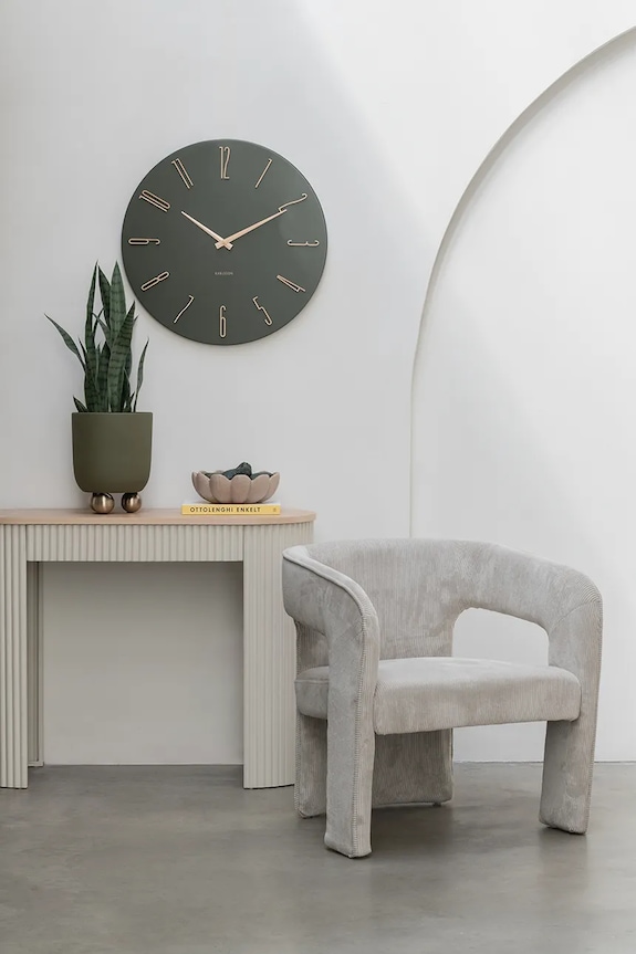Nástenné hodiny Karlsson Esmerado 40 cm KA6073GR zelená