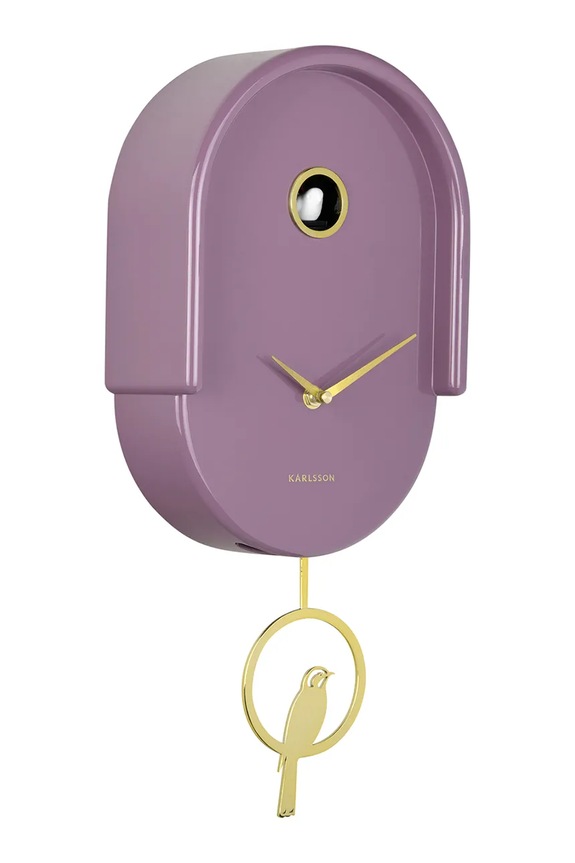 Ρολόι τοίχου με κούκο Karlsson Tweet 42 cm KA6069PU μωβ AA00