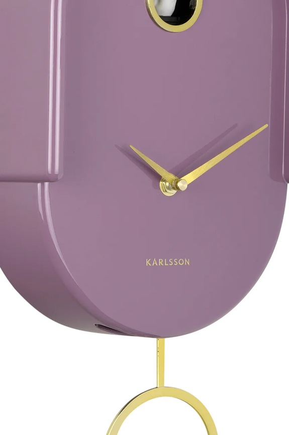 Ρολόι τοίχου με κούκο Karlsson Tweet 42 cm μωβ KA6069PU