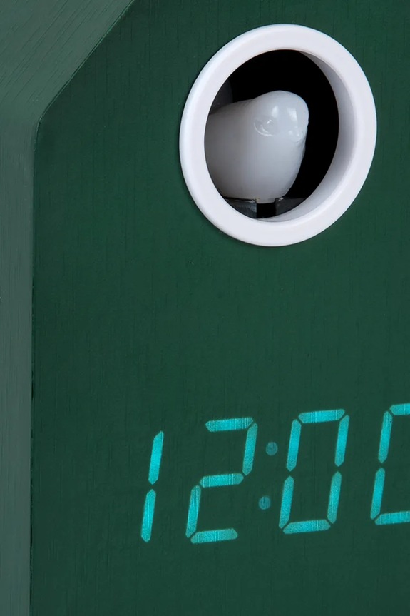 Karlsson ceas deșteptător de masă cu LED și cuc Cuckoo LED 16 cm KA6070GR verde