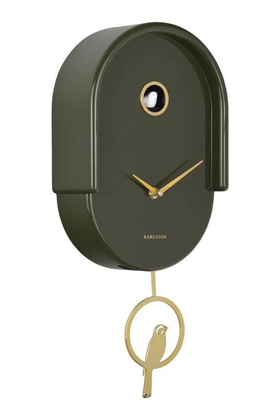 Ρολόι τοίχου με κούκο Karlsson Tweet 42 cm KA6069GR πράσινο AA00
