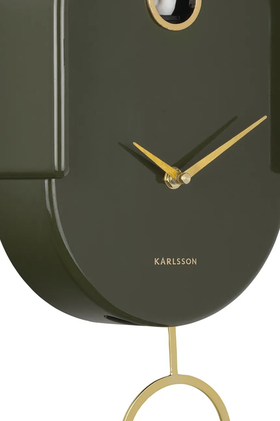 Ρολόι τοίχου με κούκο Karlsson Tweet 42 cm πράσινο KA6069GR